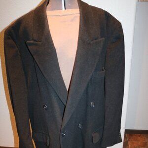 Ron Chereskin Cashmere Blend Italy Size 46 Gray Long Coat Men Formal